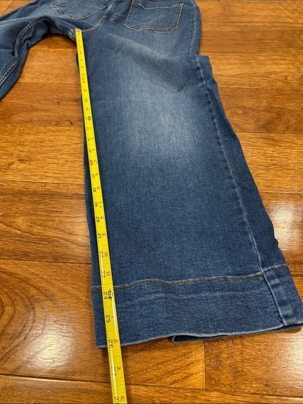 BAGATELLE Jeans Women’s 27 Blue Patch Pockets Wide Leg Crop High Rise Sailor